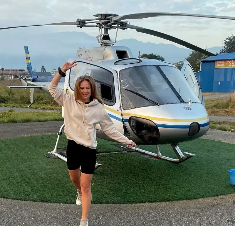 Olesya Gets Ready for ABC Helicopter Tour