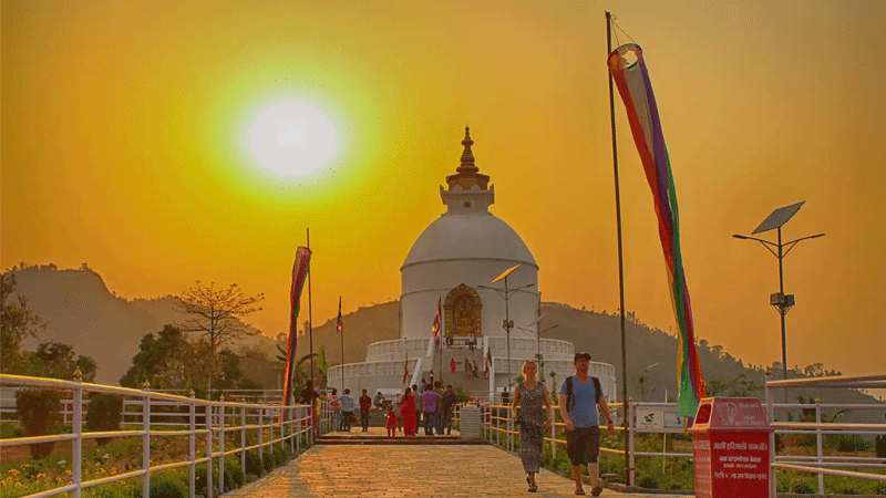 Location of World Peace Pagoda Pokhara